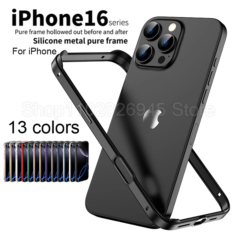 Metal Bumper Aluminum Frame Case - Hybrid Silicone Frame Aluminum Metal Phone