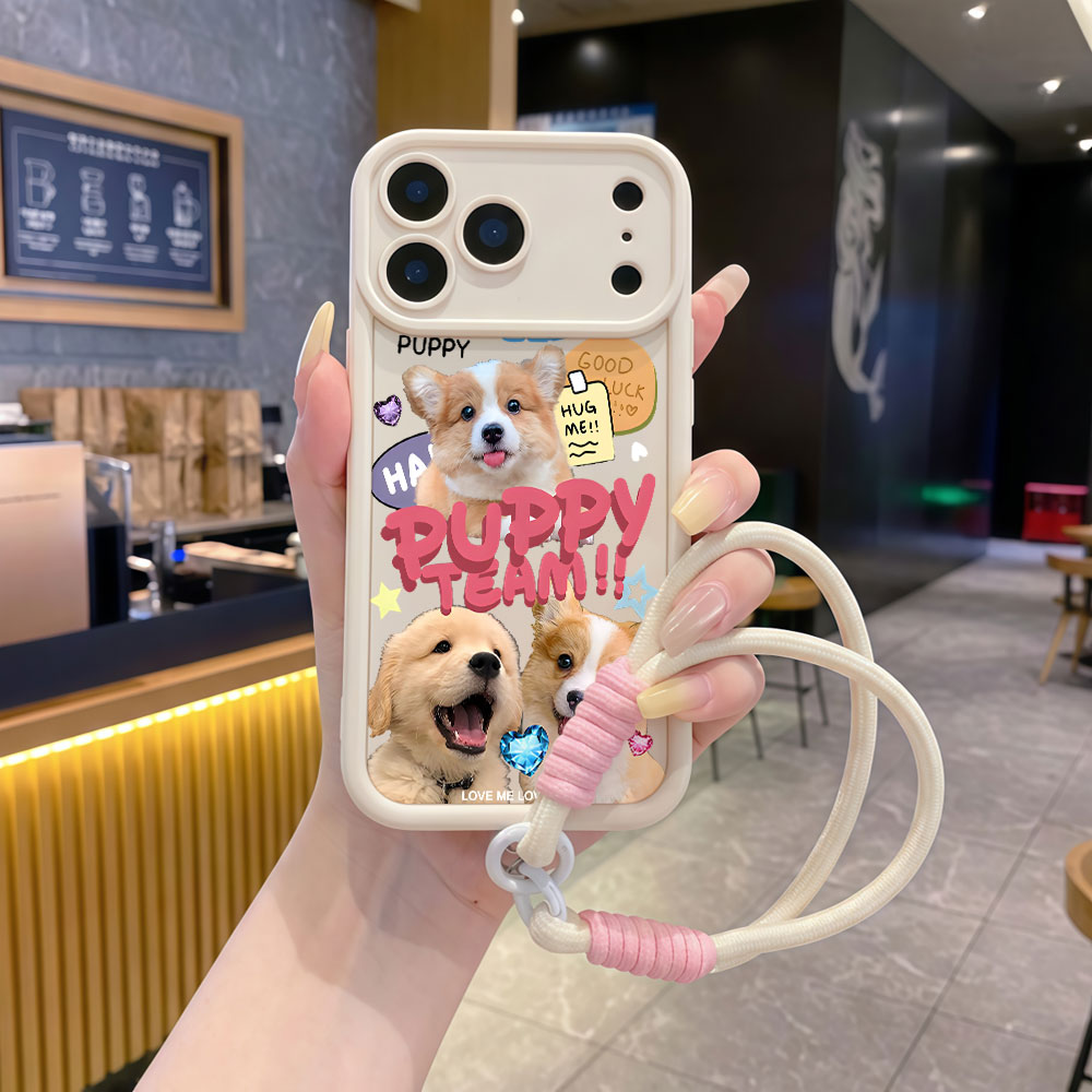 Cute Cartoon Wrist Strap Silicone Case - Lanyard Soft Phone Cases For Samsung