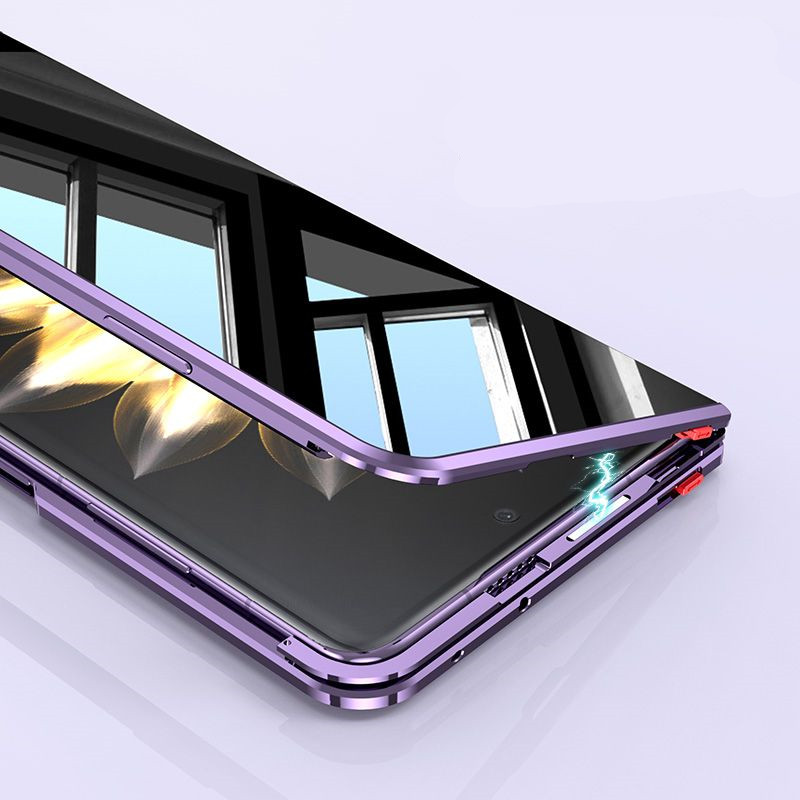 Metal Bumper Aluminum Frame Case - For Honor Magic V2 MagicV2 Anti-Spy