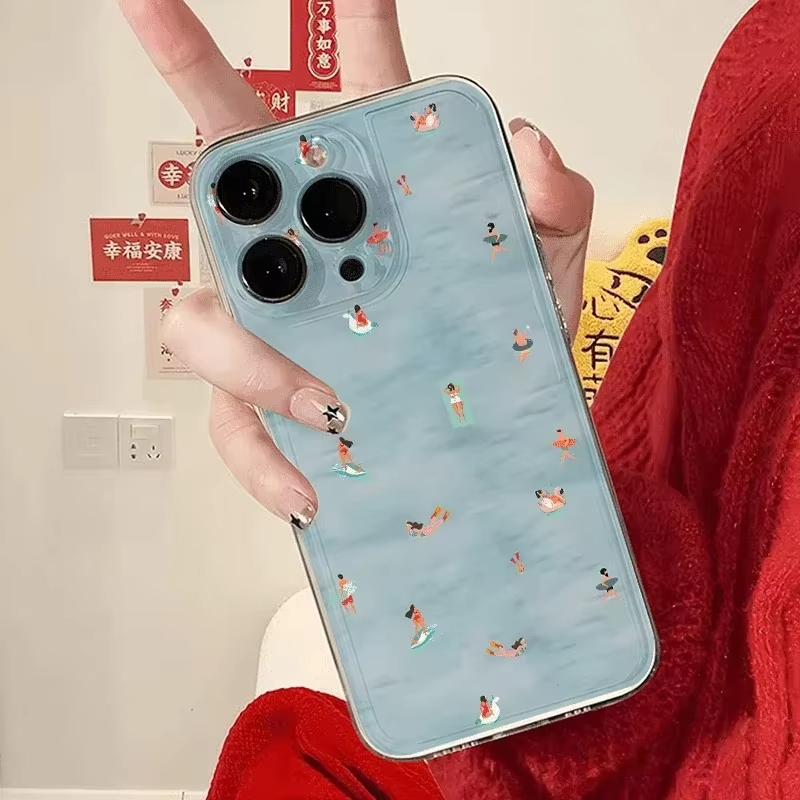 Summer Swimming Pattern Phone  - Clear Shockproof Bumper Case ulasan dan harga