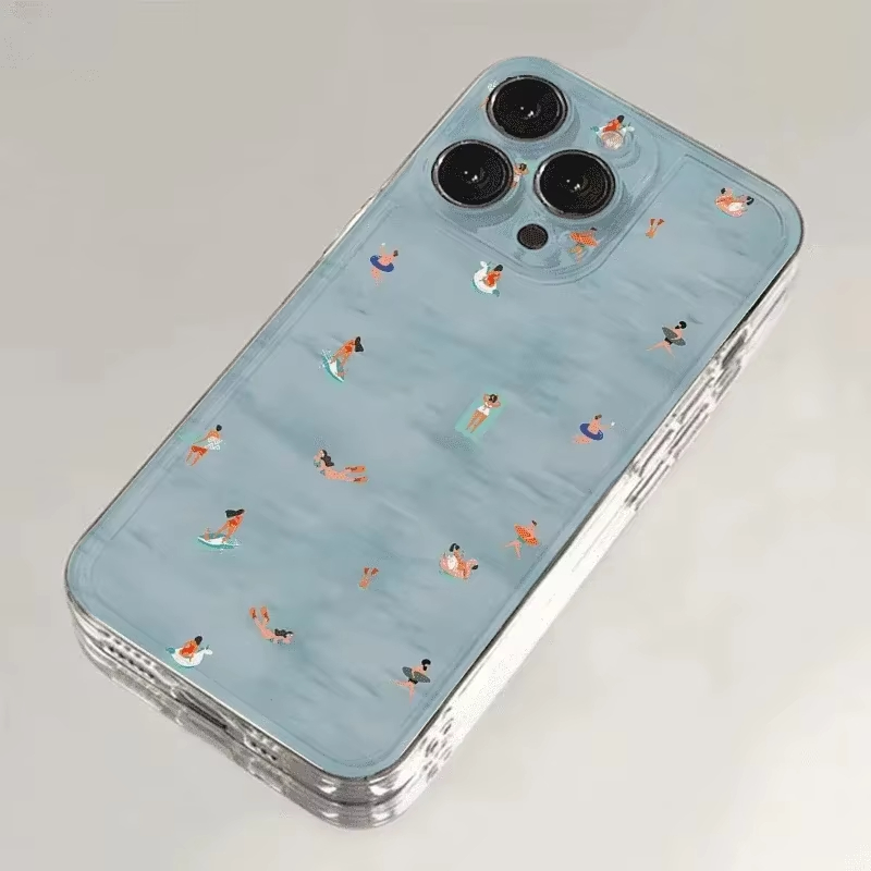 Summer Swimming Pattern Phone  - Clear Shockproof Bumper Case ulasan dan harga