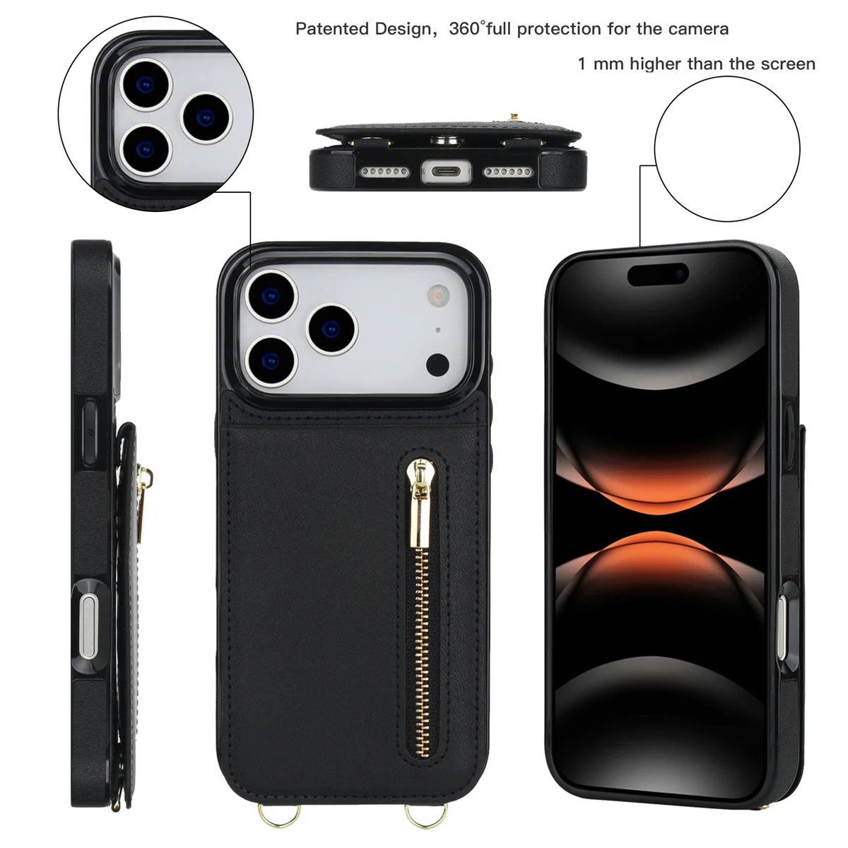 Crossbody Zipper Wallet Card H - Leather Wallet Card Holder Phone Cover ulasan dan harga