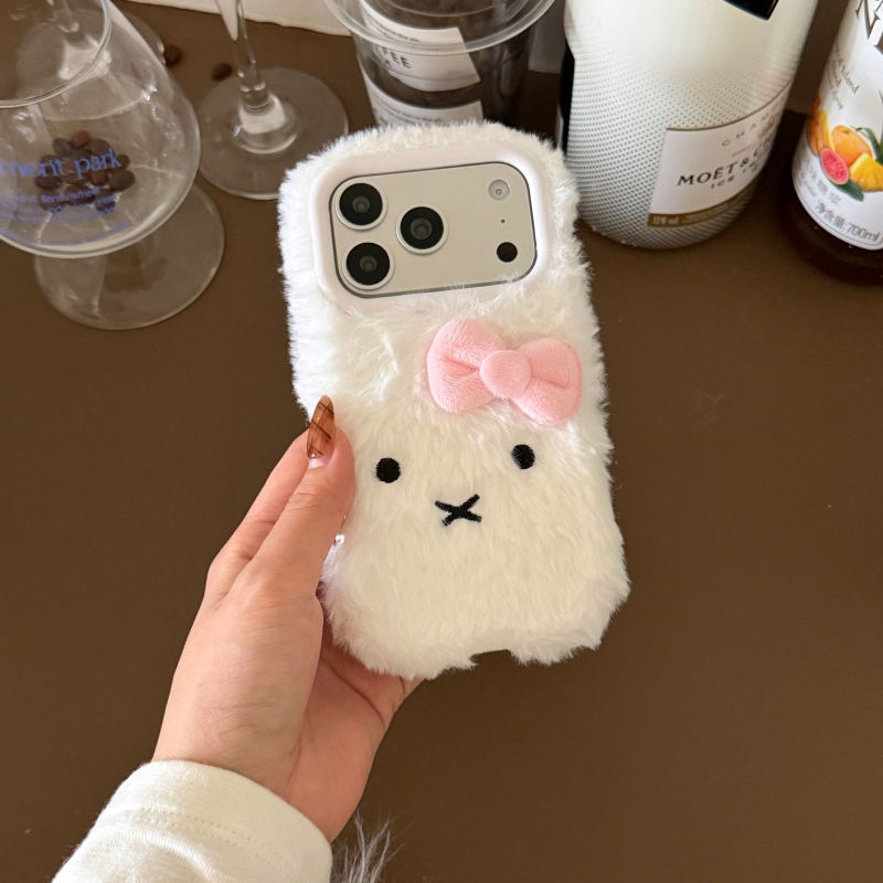 Cute cartoon White Fluffy fur  - Cute Cartoon Wrist Strap Silicone Case ulasan dan harga