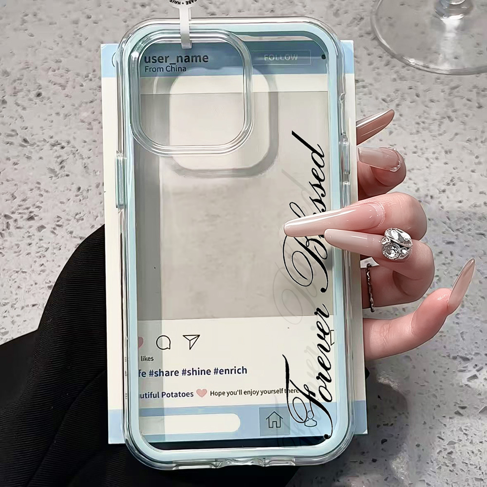 Forever Blessed Simple Clear P - Clear Shockproof Bumper Case ulasan dan harga