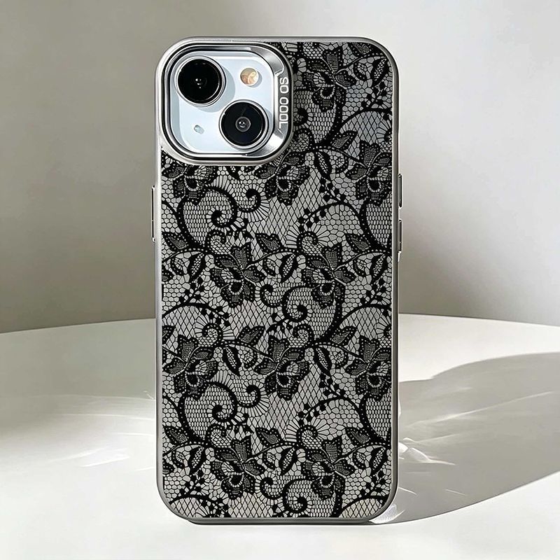 Vintage Black Lace Floral Rose - Vintage Floral Pattern Soft Case ulasan dan harga