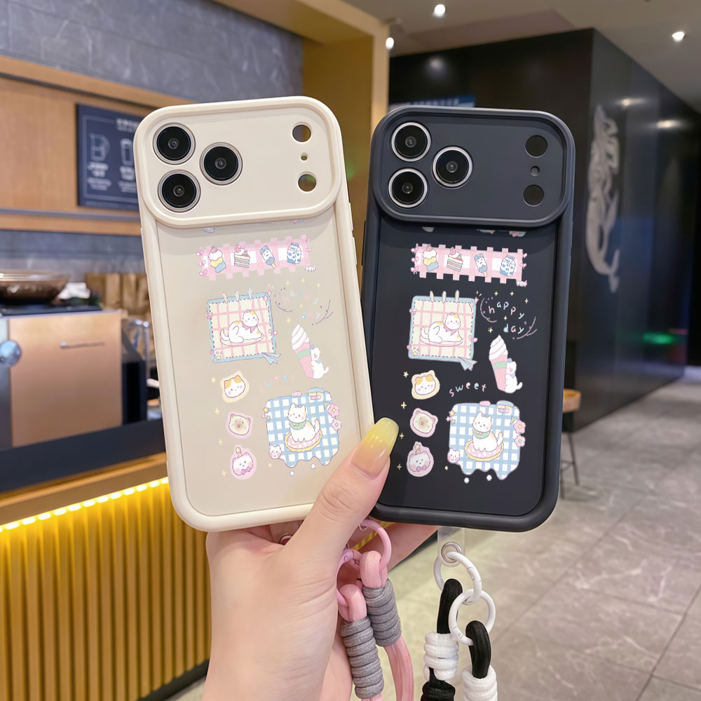 Wrist Strap Cartoon Cute Cat L - Cute Cartoon Wrist Strap Silicone Case ulasan dan harga