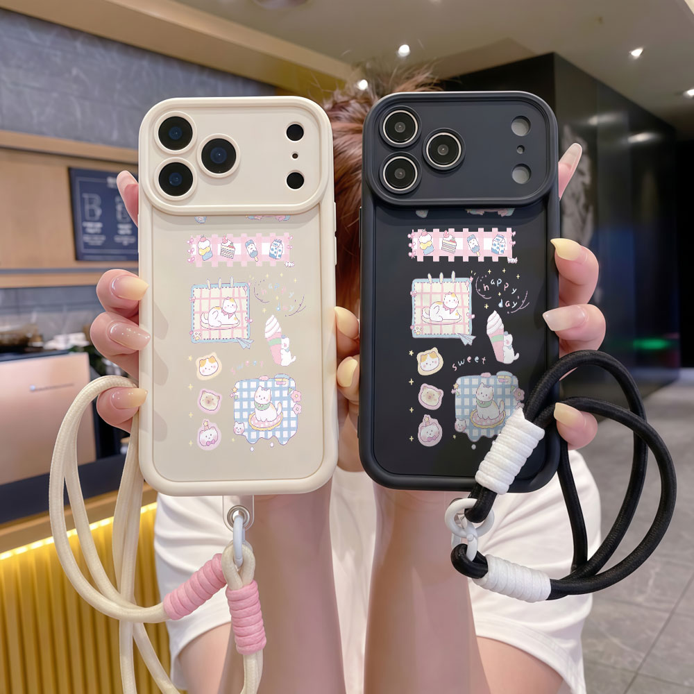 Wrist Strap Cartoon Cute Cat L - Cute Cartoon Wrist Strap Silicone Case ulasan dan harga