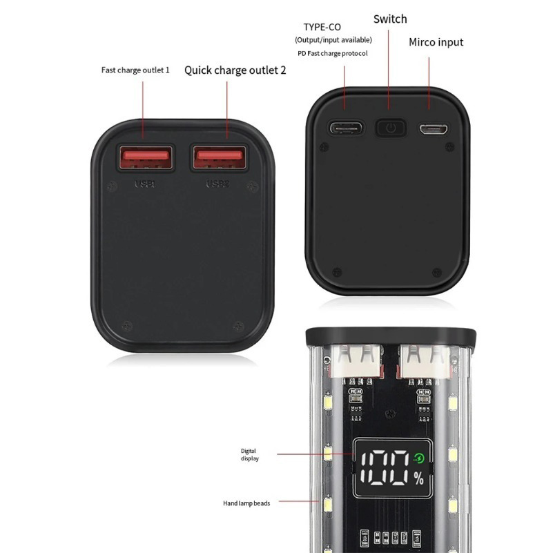 18650 Power Bank Case USB C Mi - Power Banks ulasan dan harga