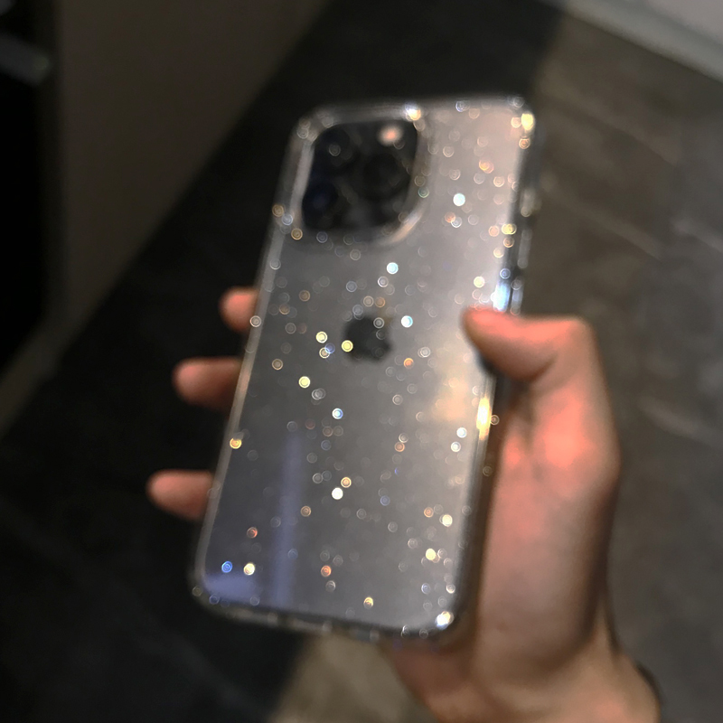 Transparent Simple Glitter Pho - Clear Shockproof Bumper Case ulasan dan harga