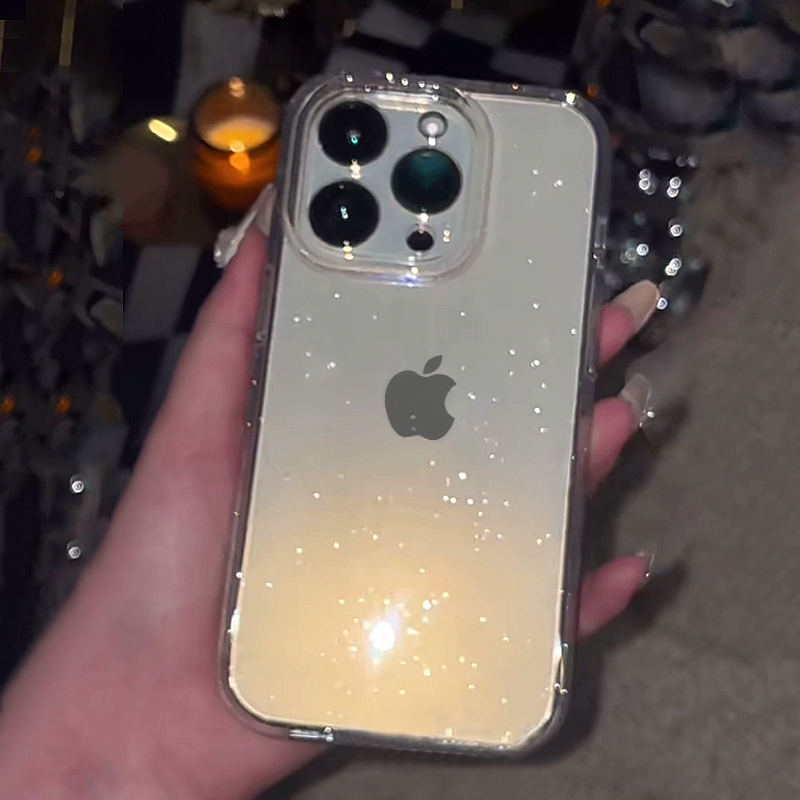 Transparent Simple Glitter Pho - Clear Shockproof Bumper Case ulasan dan harga