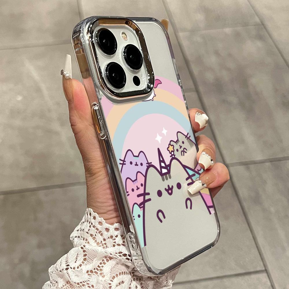 Cartoon Pusheen Cat Matte Tran - Clear Shockproof Bumper Case ulasan dan harga