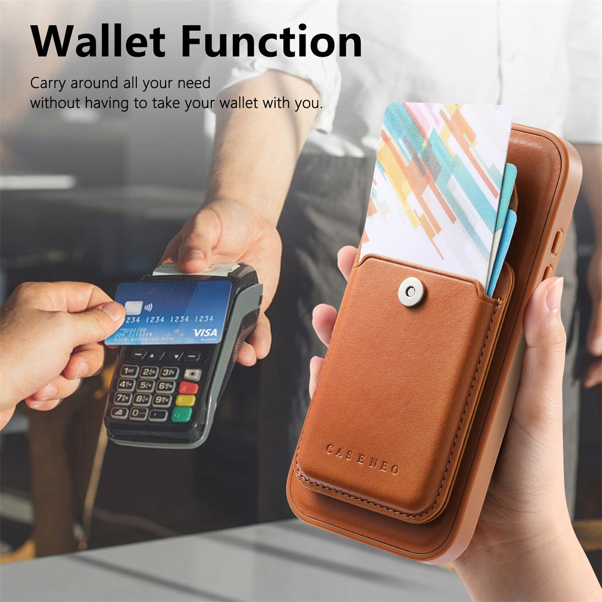 Detachable Magnetic 2 in 1 Lea - Leather Wallet Card Holder Phone Cover ulasan dan harga