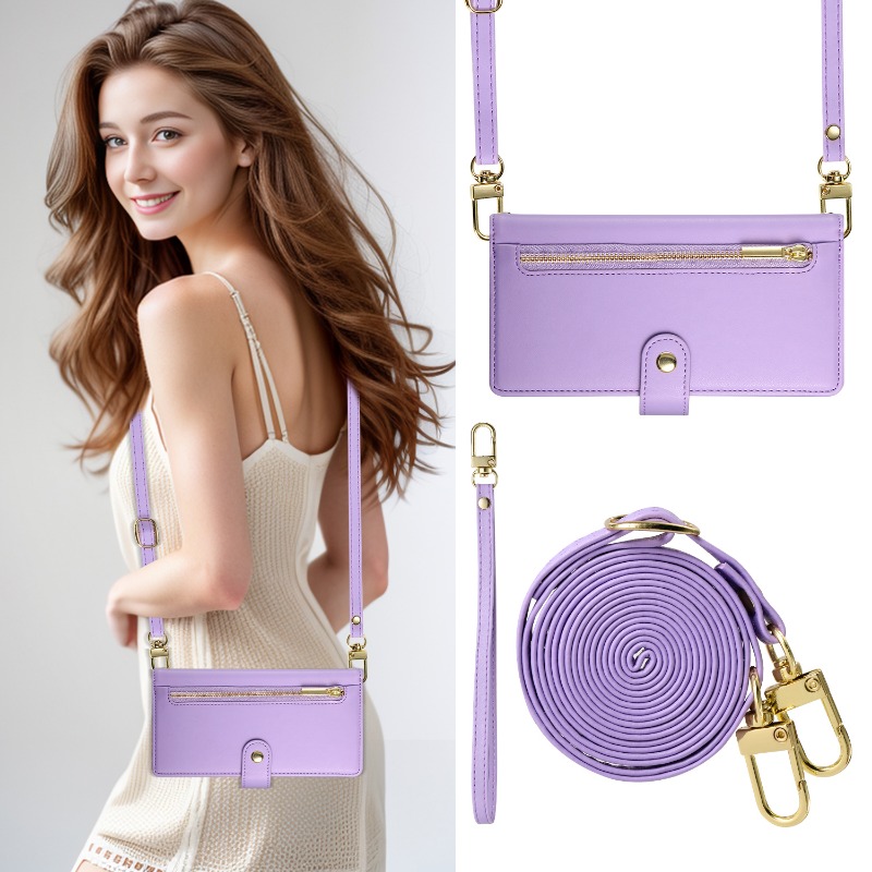 Zipper Crossbody Phone Case fo - Leather Wallet Card Holder Phone Cover ulasan dan harga