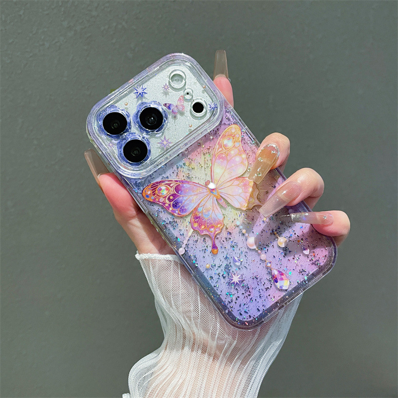 Luxury Colorful Sequins Butter - Clear Shockproof Bumper Case ulasan dan harga