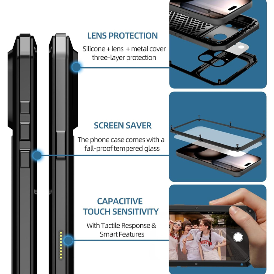 Heavy Duty Metal Armor Phone C - Heavy Duty 360 Full Body Protective Case ulasan dan harga